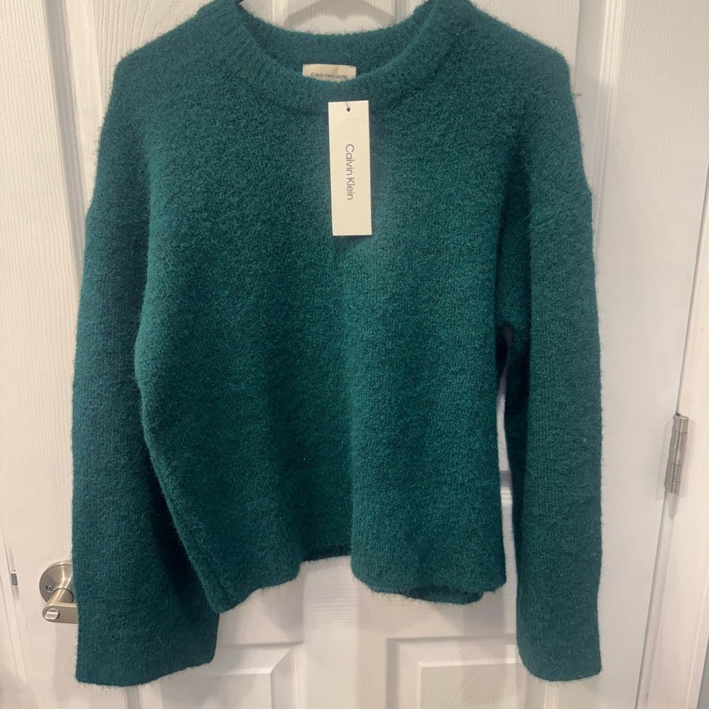 Calvin Klein Teal Women's Crew Neck Sweater